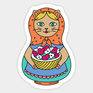 Catryoshka Gardener Cat Matryoshka Sticker